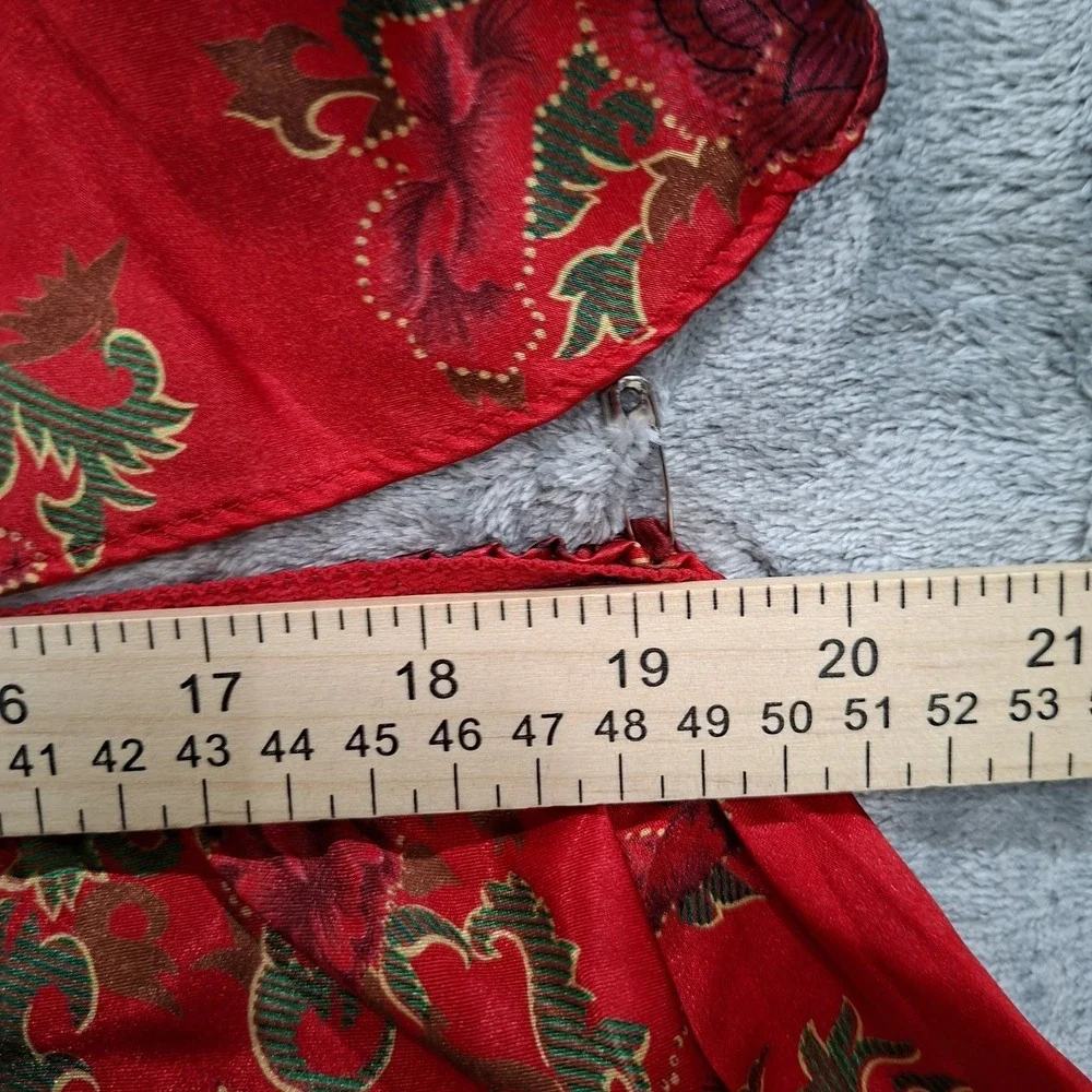 Vtg 80s Womens 18/20 Paisley Floral Satin Pajama Sleep Shorts Set Lingerie Silky